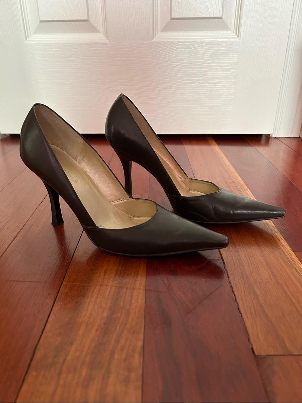 Dark Brown Pointed-Toe Stilettos
